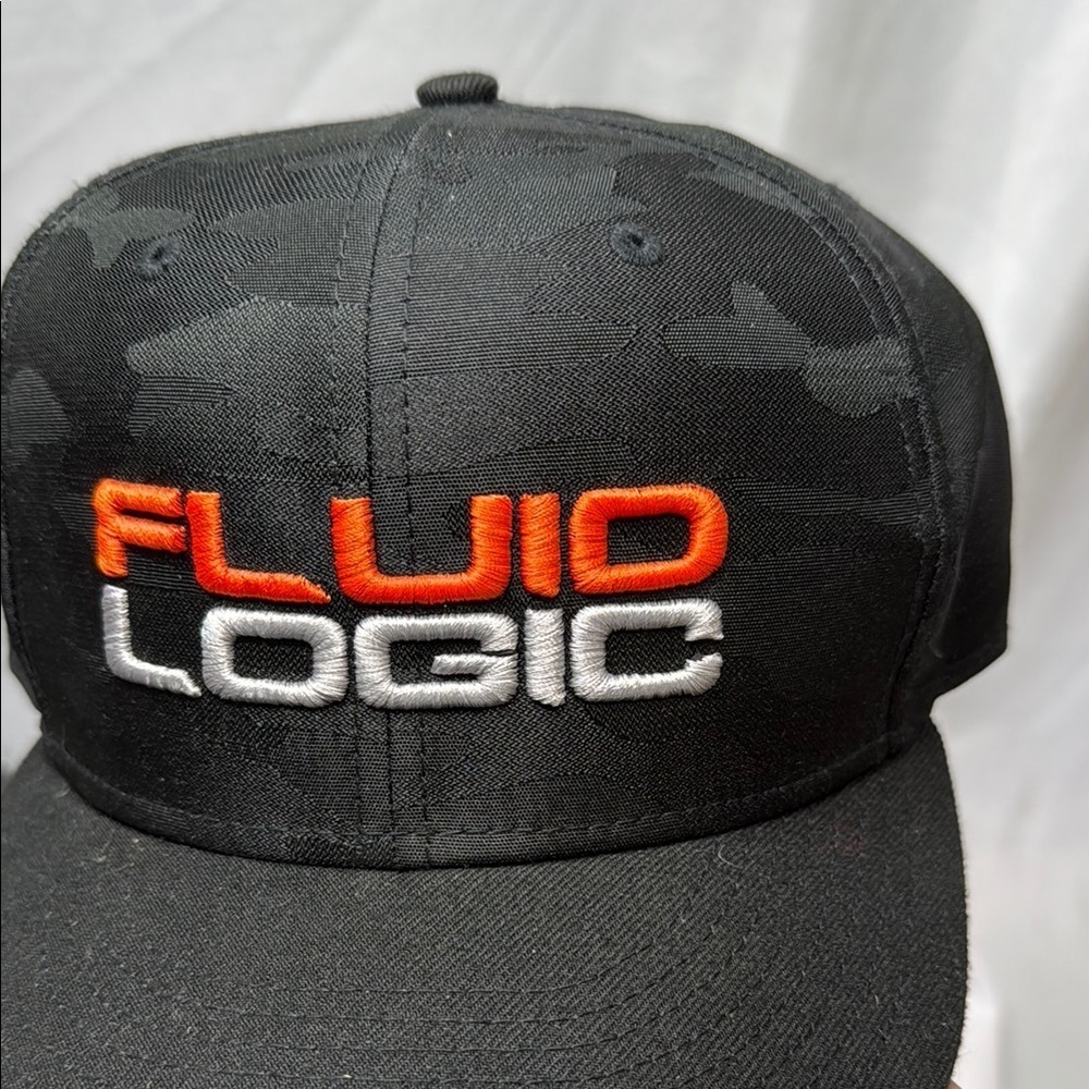 Fluid Logic Black Camo Racing Cap with Orange & Silver Logo, NEW! - Picture 12 of 16
